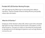 Foldable LED UVC Disinfection Wand, Rechargeable