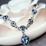 Ocean Heart Love Heart-shaped Peach Austria Crystal Zircon Ladies Bracelet