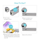 Foldable LED UVC Disinfection Wand, Rechargeable