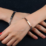 Stainless Steel His Queen/Her King Her Beast/His Beauty Couple Bracelet Lovers Matching Chain Bangle