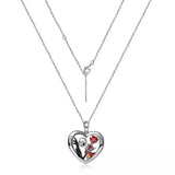 NIGHTMARE BEFORE CHRISTMAS JACK AND SALLY HEART PENDENT NECKLACE