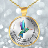 Hummingbird Memorial Necklace Round Pendant Necklace