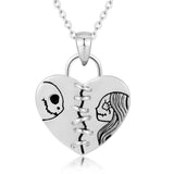 Jack and Sally Scary Family Heart Pendant Necklace