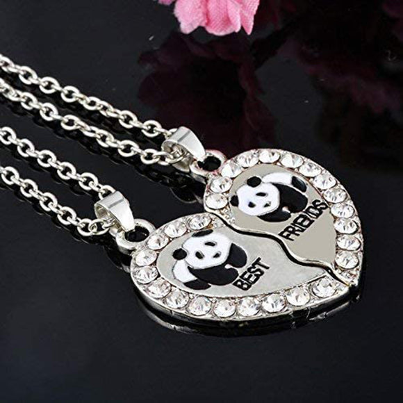 2 pcs/set Panda shaped Pendant Necklaces BFF Best Friends Forever Gift