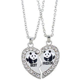 2 pcs/set Panda shaped Pendant Necklaces BFF Best Friends Forever Gift