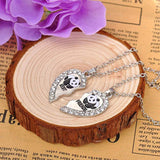 2 pcs/set Panda shaped Pendant Necklaces BFF Best Friends Forever Gift