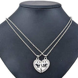 2 pcs/set Panda shaped Pendant Necklaces BFF Best Friends Forever Gift