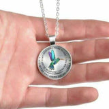 Hummingbird Memorial Necklace Round Pendant Necklace