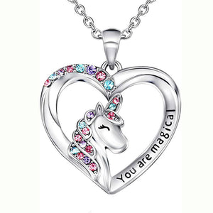 "You are magical" Unicorn Heart Pendent Necklace