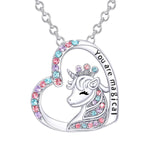 "You are magical" Unicorn Heart Pendent Necklace