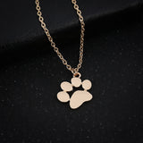 Stainless Steel Bear Paw Pendent Necklace