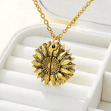 "You Are My Sunshine" Sunflower Locket Pendent Necklace