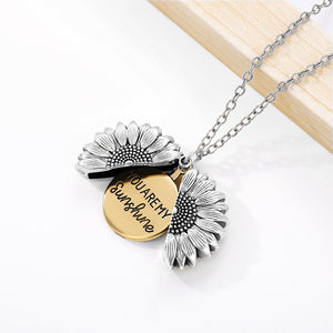 "You Are My Sunshine" Sunflower Locket Pendent Necklace