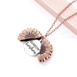 "You Are My Sunshine" Sunflower Locket Pendent Necklace