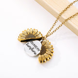 "You Are My Sunshine" Sunflower Locket Pendent Necklace