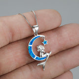 Mermaid Crescent Moon and Star Pendent Necklace