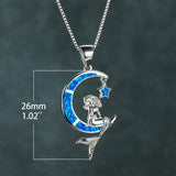 Mermaid Crescent Moon and Star Pendent Necklace