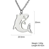 Stainless Steel Shark Pendent Necklace