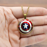 Captain America Shield Round Pendent Necklace