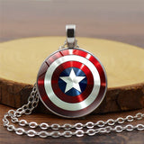 Captain America Shield Round Pendent Necklace