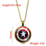 Captain America Shield Round Pendent Necklace